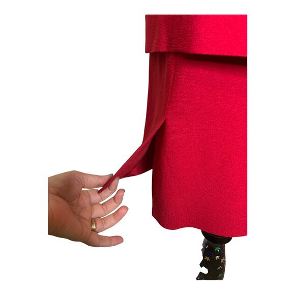 Liz Claiborne vintage red skirt and buttoned jacket suit set size 8 - Picture 9 of 12